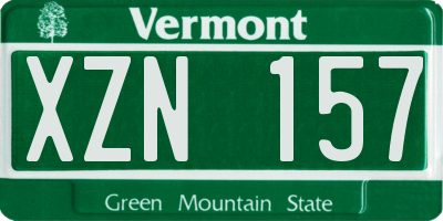 VT license plate XZN157