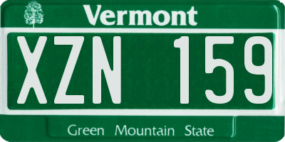 VT license plate XZN159