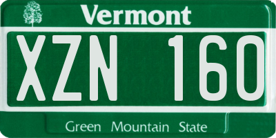 VT license plate XZN160
