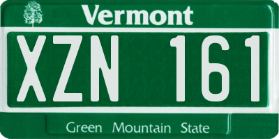 VT license plate XZN161