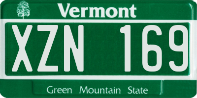VT license plate XZN169