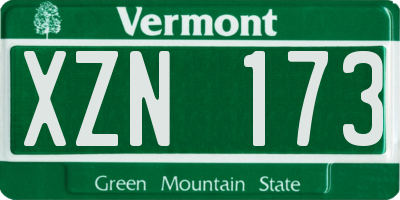 VT license plate XZN173