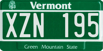 VT license plate XZN195