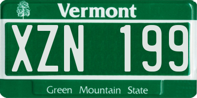VT license plate XZN199