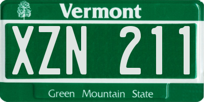 VT license plate XZN211