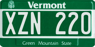 VT license plate XZN220