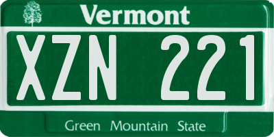 VT license plate XZN221