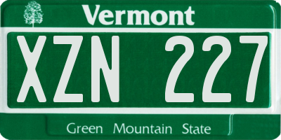 VT license plate XZN227