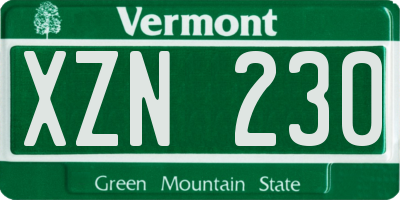 VT license plate XZN230