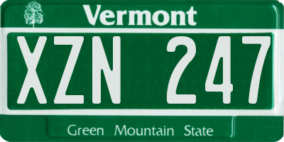 VT license plate XZN247