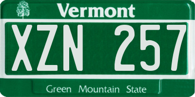 VT license plate XZN257