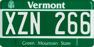 VT license plate XZN266