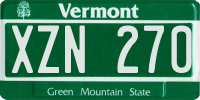 VT license plate XZN270