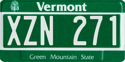 VT license plate XZN271