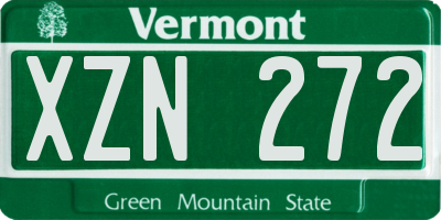 VT license plate XZN272