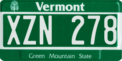 VT license plate XZN278