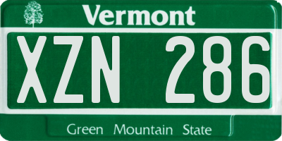 VT license plate XZN286