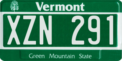 VT license plate XZN291