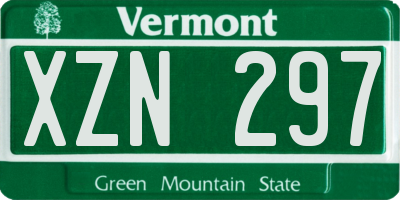 VT license plate XZN297
