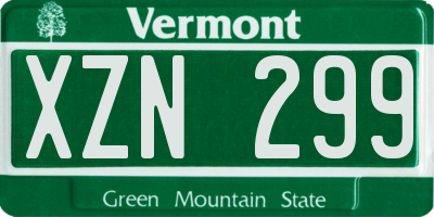 VT license plate XZN299