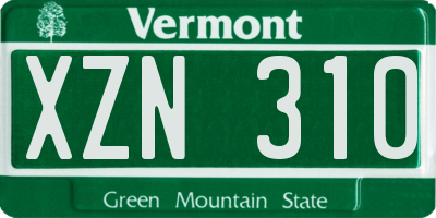 VT license plate XZN310
