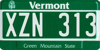 VT license plate XZN313