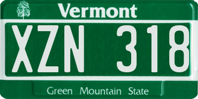 VT license plate XZN318
