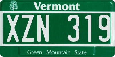 VT license plate XZN319