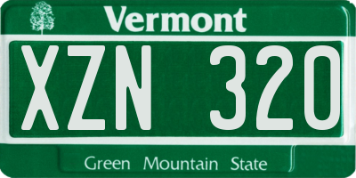 VT license plate XZN320