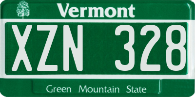 VT license plate XZN328