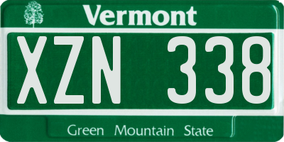 VT license plate XZN338