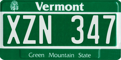 VT license plate XZN347