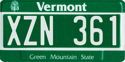 VT license plate XZN361