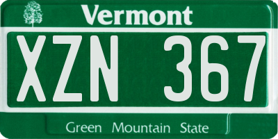 VT license plate XZN367