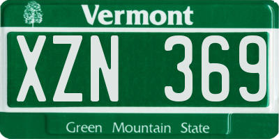 VT license plate XZN369