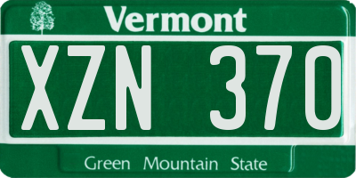 VT license plate XZN370