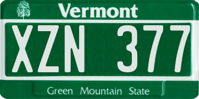 VT license plate XZN377