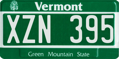 VT license plate XZN395