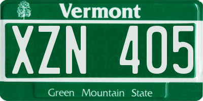 VT license plate XZN405
