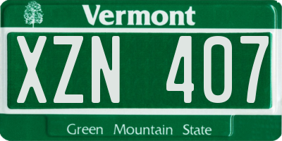 VT license plate XZN407