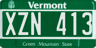 VT license plate XZN413