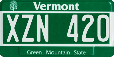 VT license plate XZN420