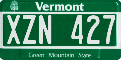 VT license plate XZN427