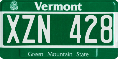 VT license plate XZN428
