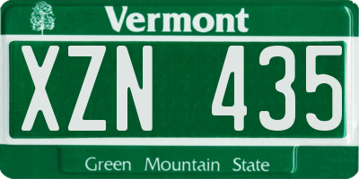 VT license plate XZN435