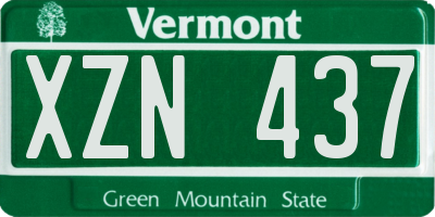 VT license plate XZN437