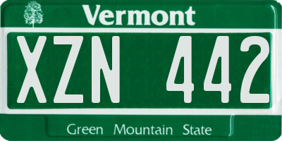 VT license plate XZN442
