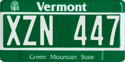 VT license plate XZN447