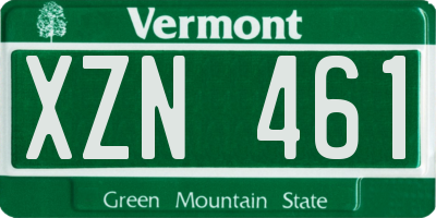 VT license plate XZN461