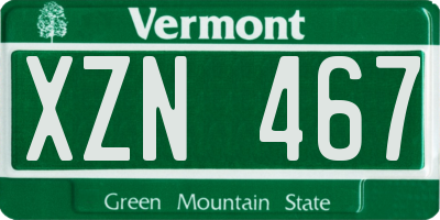 VT license plate XZN467
